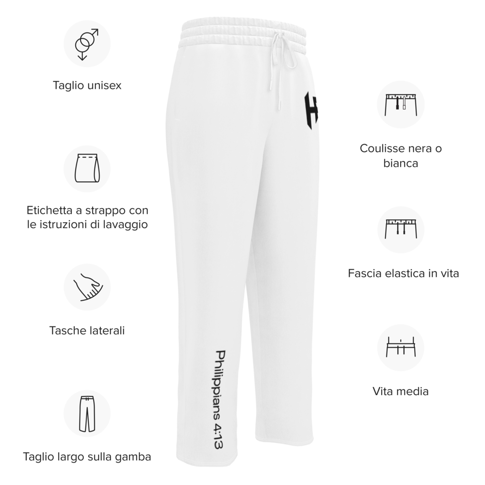Highly Favored Unisex Fleece HF Joggers White